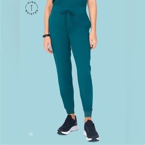 Blue Relaxed Fit Joggers with Elastic Cuffs
